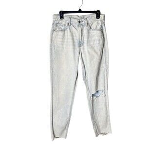 American Eagle Acid Wash Distressed High Rise Mom Jean 100% Cotton Size 6